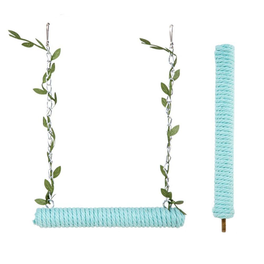 Wear-resistant Bird Swing With Cotton Rope Bird Cage Stand Stick Parrot Swing Toy  Cockatiels