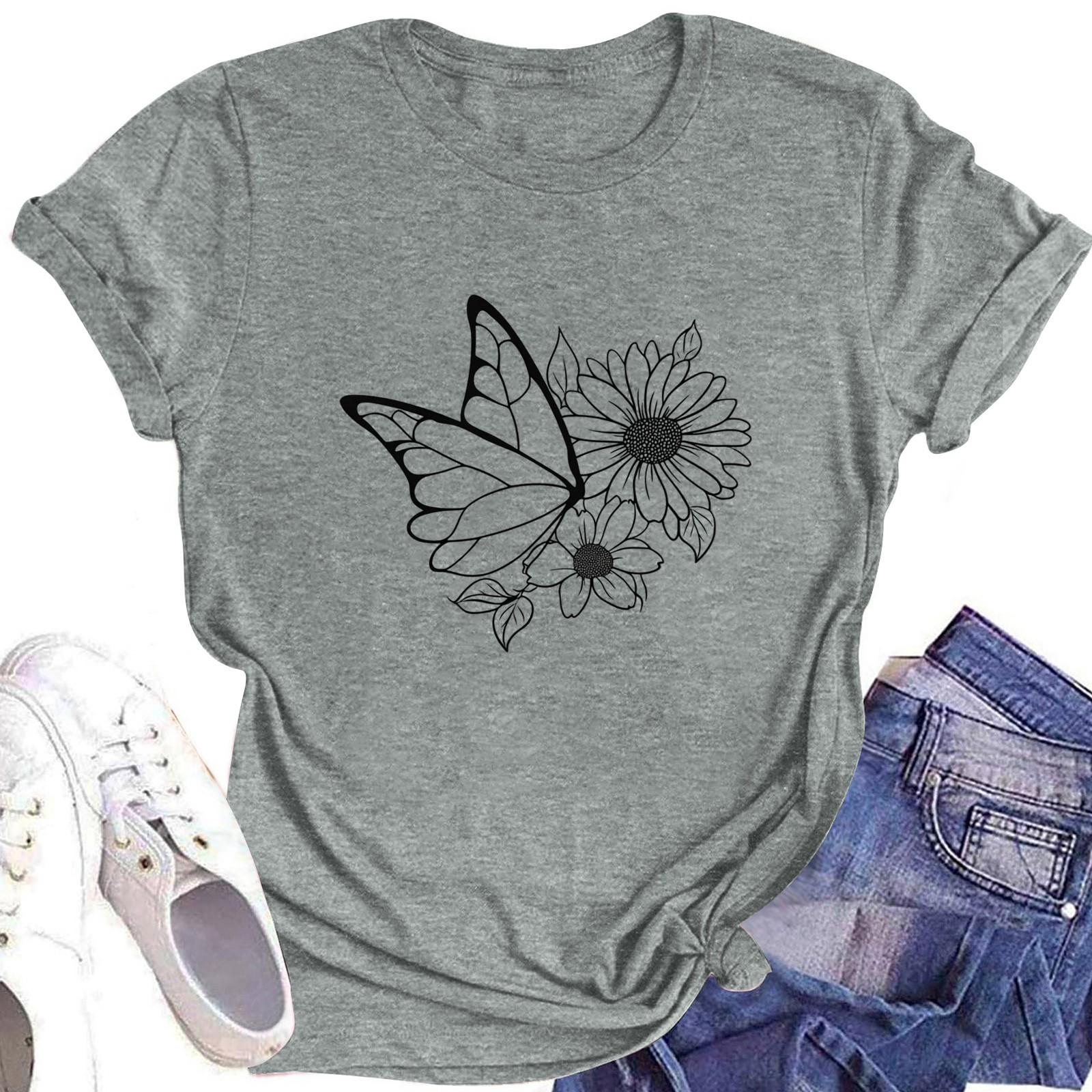 Children s Printed Round Neck Short-sleeved T-shirt Top 100