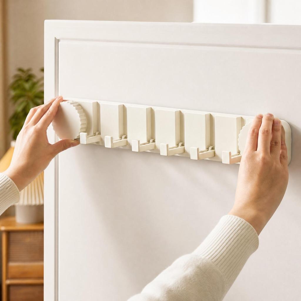 Suction Cup Wall Hook Rack Complimentary 6-Hook for Bathroom, Kitchen