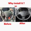 For Tesla Model S Model X ABS Car Steering Wheel Frame Sticker Inner Direction Control Button Decoration Trim Cover Accessories