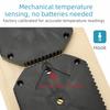 Bimetallstreifen Wandthermometer Hitzebeständige Materialien Haar-Hygroskopisches Element Hygrometer Kiefernholzgehäuse