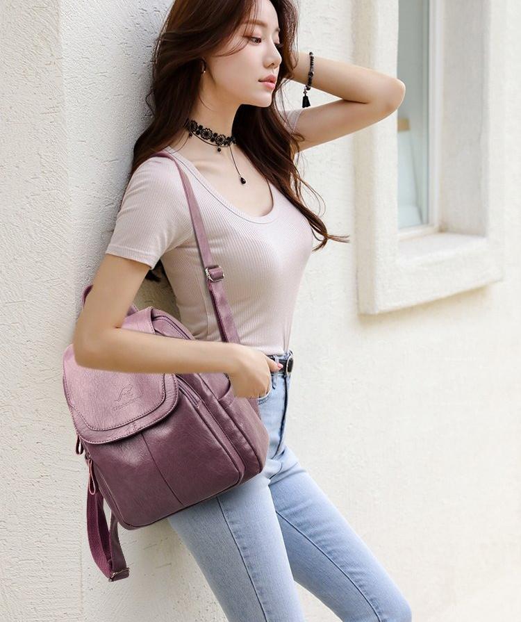 Weißer Frauenrucksack Weibliche Lederrucksäcke Damen Sac A Dos Schultaschen für Mädchen Große Kapazität Reiserucksack Rucksäcke