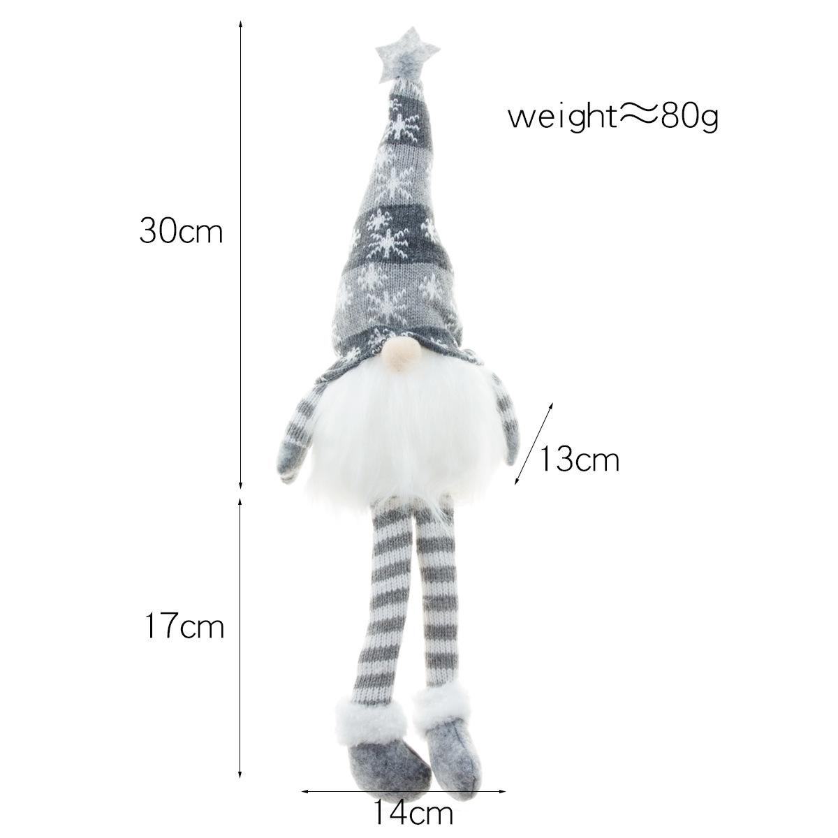 Новое Рождественское украшение Светящаяся кукла Вязаная шапка Безликий Рудольф со светом Подвеска-гном Игрушка Аксессуары