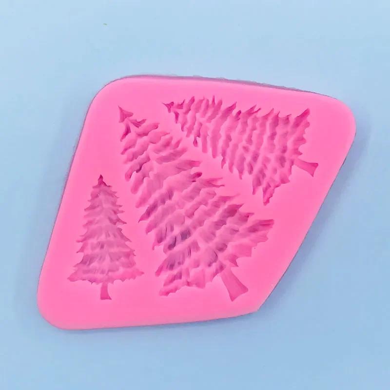 

3 отверстия Силиконовая форма для рождественской елки DIY Шоколадная помадка Инструменты для украшения торта Художественные смоляные формы Кухонные инструменты для выпечки plant