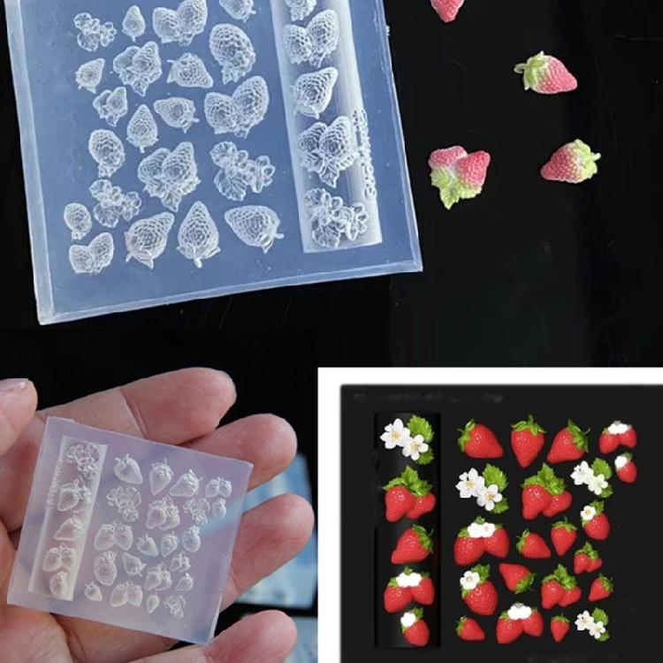 Silicone Nail Art Mold Accessory Molds Food Theme 3D Nail Decorative Mold Silicone Texture Great for Various Nail Types