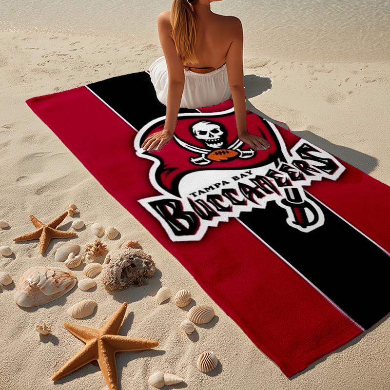 Tampa Bay Buccaneers Logo Microfiber Beach Towel, Lightweight And Quick-Dry, for Summer Travel, Beach Essential, Swimming Pool