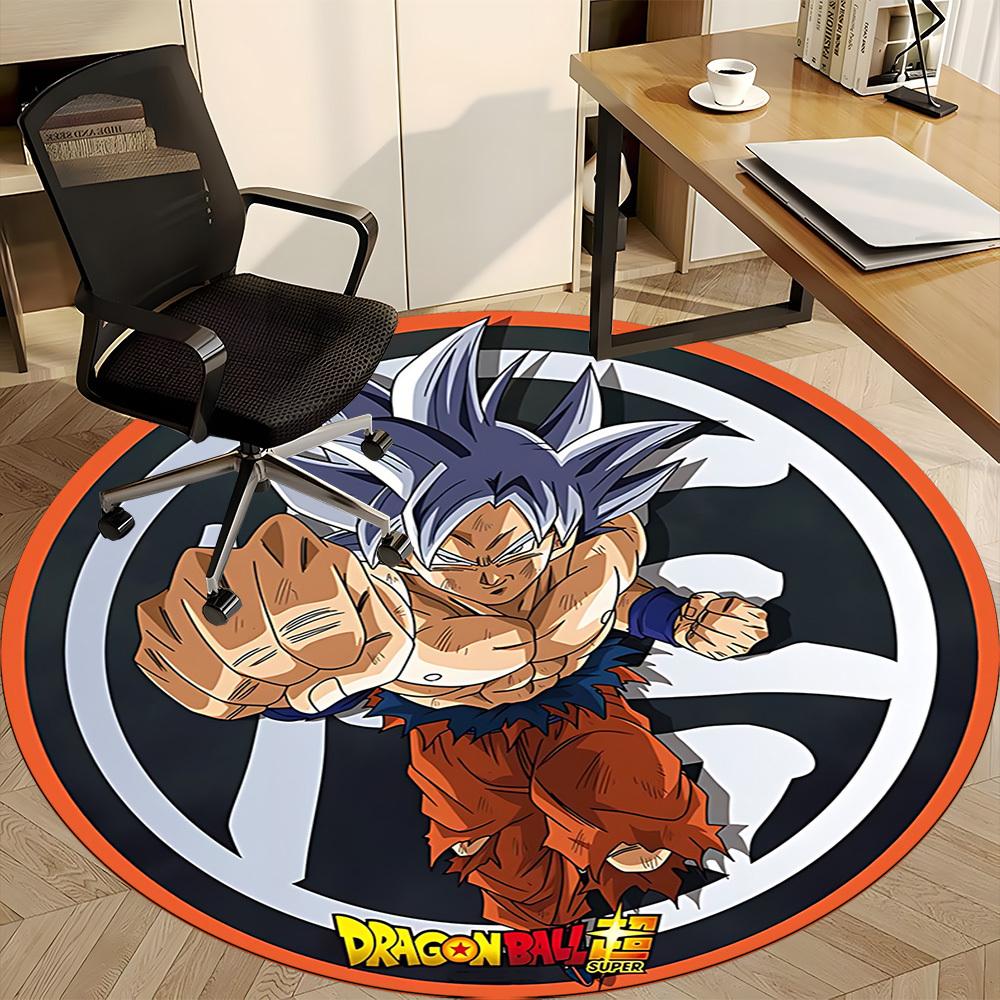 1PC Dragon Ball, Goku Office Round Rug Perfect for Office Non-Slip Backing, Decorative Floor Mat yy250916027