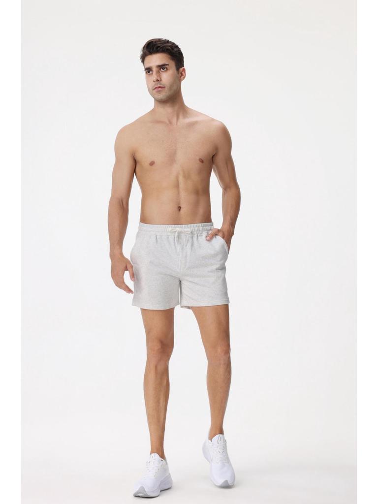 Solid Color Men's High-Elastic Cotton Running Shorts