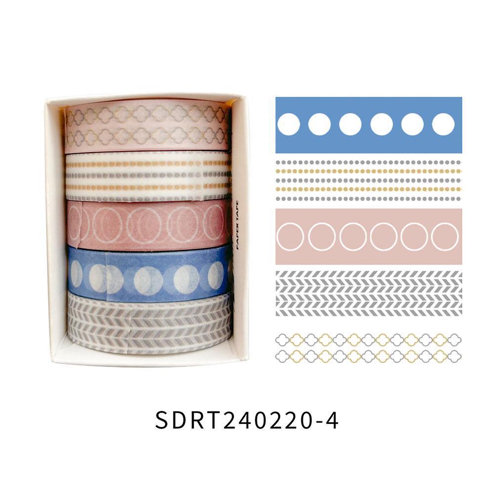 Retro Mori Washed Tape: Boxed Roll for Journals, Cups, Lipstick, Borders, & Basics