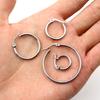 10pcs Stainless Steel Earring Hoops 15-55mm Round Open Earrings Clips Circle Diy Jewelry Making Findings Accessories