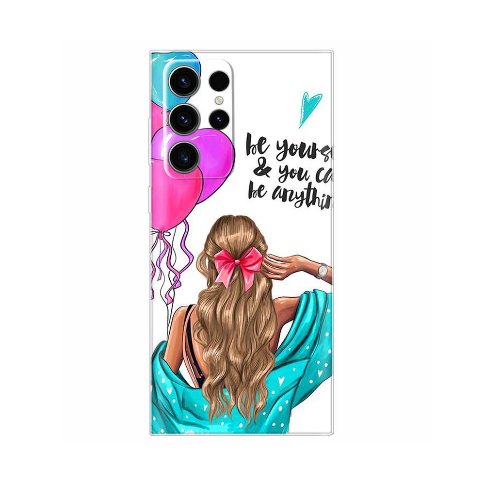 For Samsung S23 Ultra Funda Cute Cartoon Slim Clear Soft TPU Back Phone Cover For Samsung Galaxy S23 Plus S23 S 23 Bumper Cases
