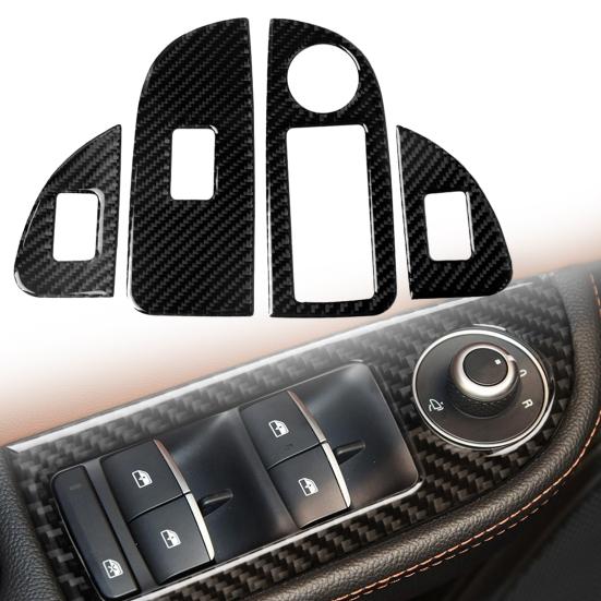 

4 шт., накладки на рамку переключателя управления окном с левым приводом для Alfa Romeo Giulia 17-19