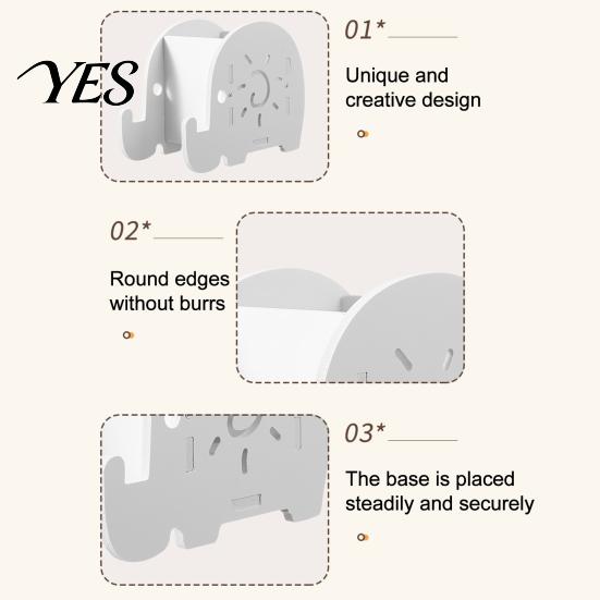 Clutter-free Desk Organizer Elephant Pencil Holder, Creative Phone Stand, Practical Storage Box, Wood-plastic Composite Desktop for Pens Makeup