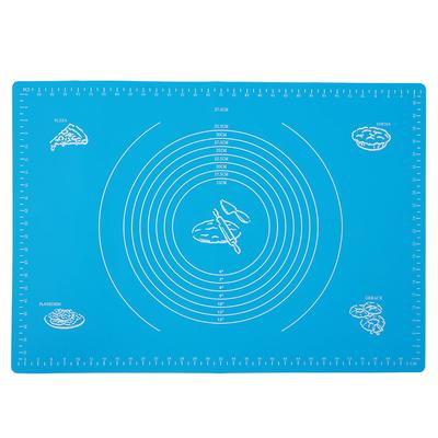Household Silicone Non-Stick Baking Mat with Scales Rolling Dough Pad Kitchen Baking Tools(Blue