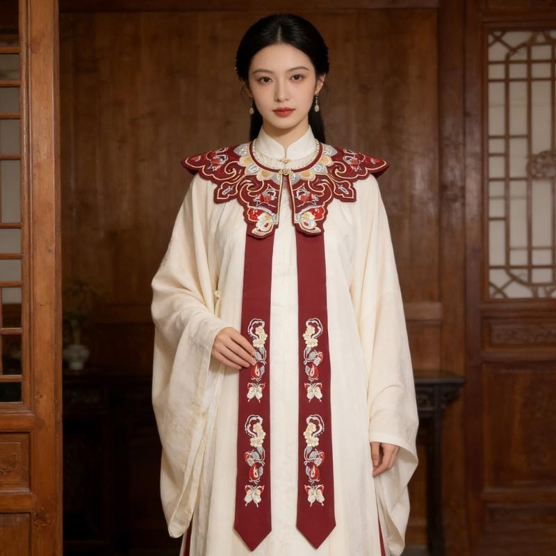 Elegant Embroidered Cloud Shoulder Scarf Fashion False Coller Flexible Costume Scarf For Weddings Parties And Prom Event