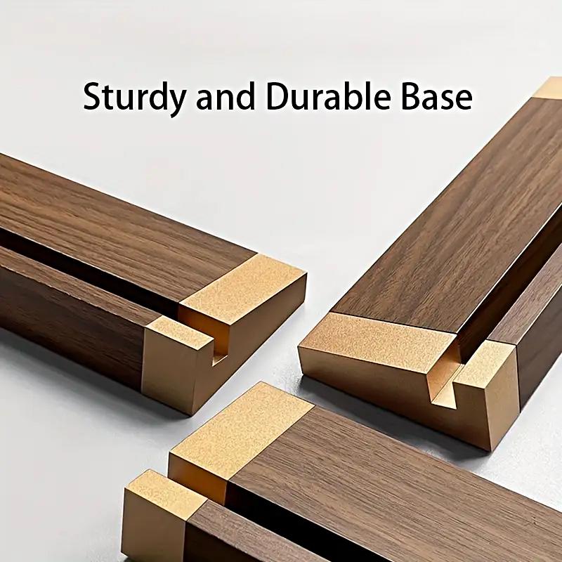 1PC Transparent Panel Price Display Board Walnut Wood Base Restaurant Tent Sign Holder Signs With Metal Finish Dinner A4 A5 A6