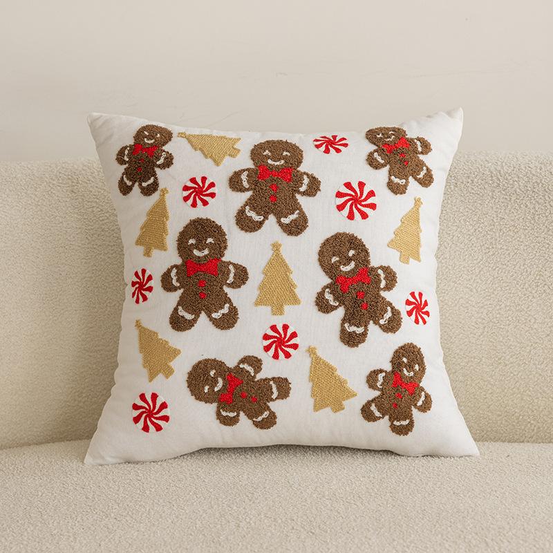 New Christmas Pillowcase Towel Embroidered Core-free Pillow Living Room Sofa Cushion Bedside Pillow