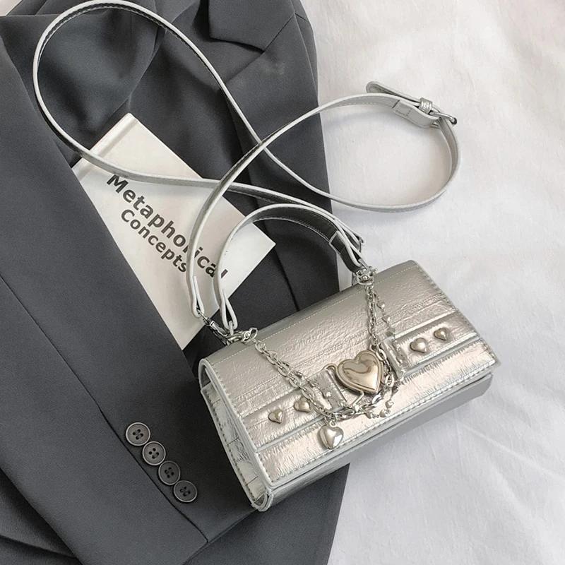 

Серебряная сумка из коровьей кожи для женщин, превосходная брендовая сумка через плечо, мини-квадратная маленькая сумка, черная классическая женская сумка