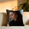 Popular Actress AAngelina Jolie Pillow Case Square DoubleSided Sofa Cushion Cover Bedroom Bedside Pillow