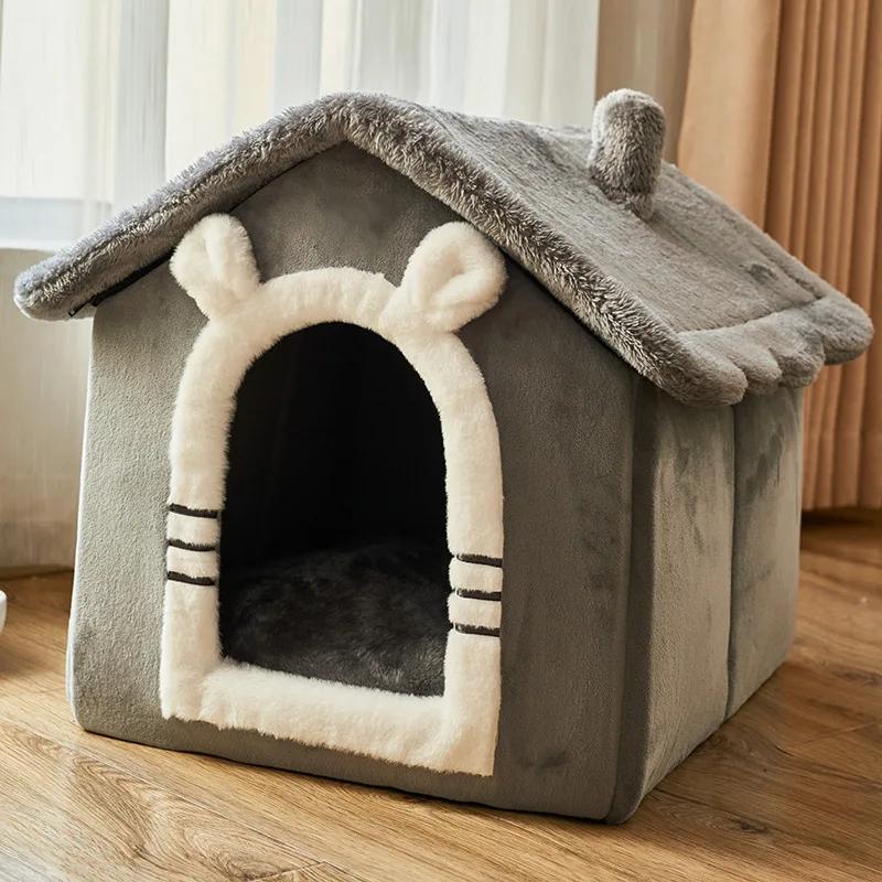Foldable Dog House Kennel Bed Mat For Small Medium Dogs Cats Winter Warm  Nest Pet Products Basket Pets Puppy Cave Sofa