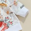 Toddler Girls Fall Outfits Floral Print Long Sleeve Sweatshirt and Elastic Sweatpants Set Baby Cute 2 Piece Clothes