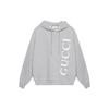 Men Large GUCCI Logo Popover Hoodie Grey 604974-XJB1D-1039