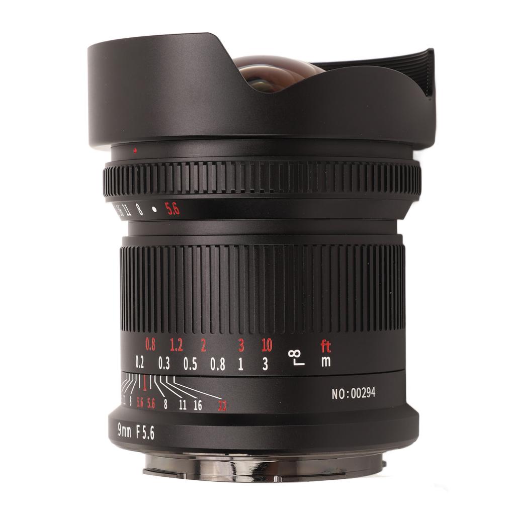 9mm F5.6 Full Frame Lens Optical Glass 132 Degree Ultra Wide Angle 5 Aperture Blades Manual Focus