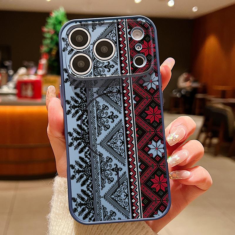 Magnetic For Magsafe Case For iPhone 17 Pro Max European-style Vintage Pattern Skin Feeling Cover For iPhone 16 15 14 13 Pro Max