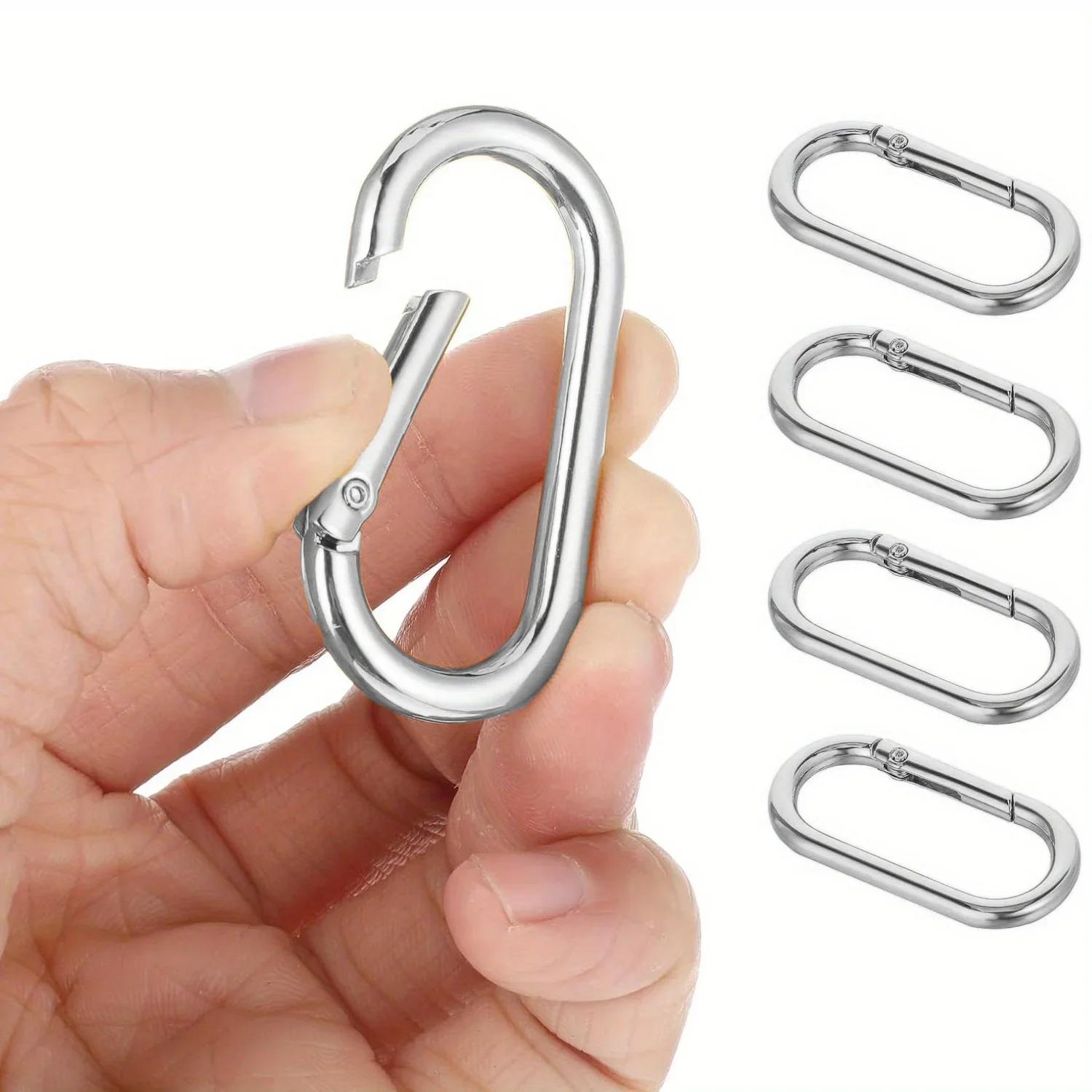 

5 шт. Пружинный O-образный зажим Овальный зажим-защелка Кольца для ключей Клипса-удлинитель для ремешка кошелька Металлическое пружинное кольцо для ключей Брелок Круглая пряжка серебряный