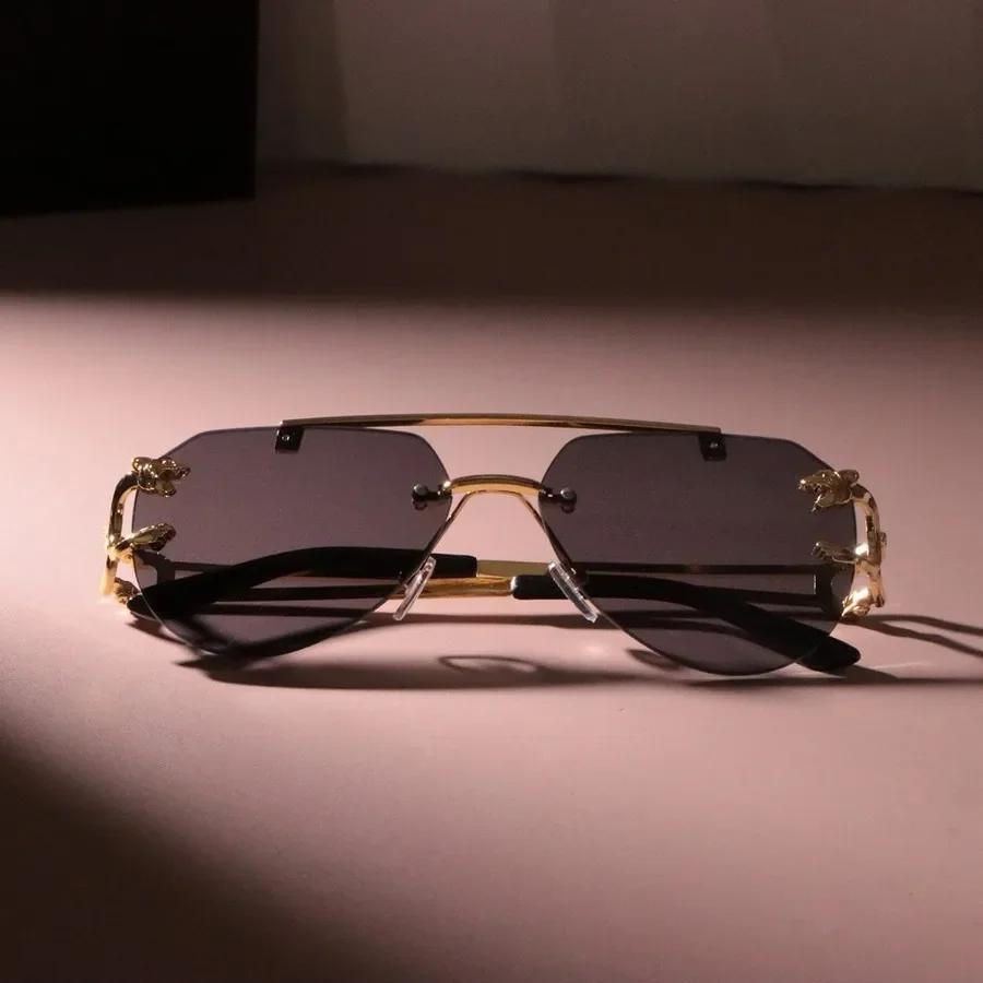 Rimless Classic Square Sunglasses Women Men Brand Designer Personality Sun Glasses Female Male Colors Mirror