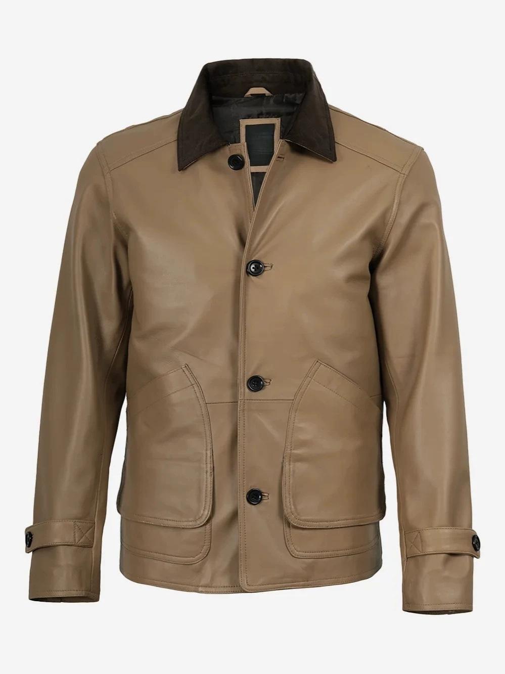 European and American men s leather jacket fashion high-end men s jacket retro style slim men s jacket men s S