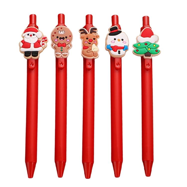 5/10 Pcs Santa Gel Ink Pen Christmas Neutral Pen 0.5mm Signature Pen Smooth Journaling Pen School Office Supplies