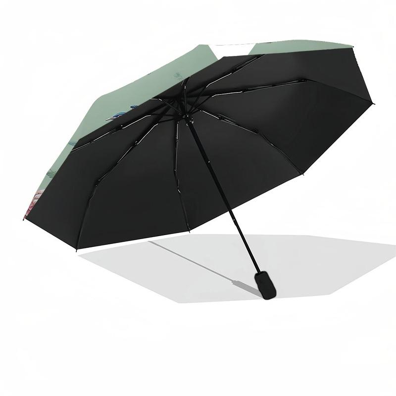 1PC Peacock Flowers Umbrella-8-Rib Reinforced, Automatic Open, Lightweight & Durable, Fashion Accessory for Outdoor, Beach L0331