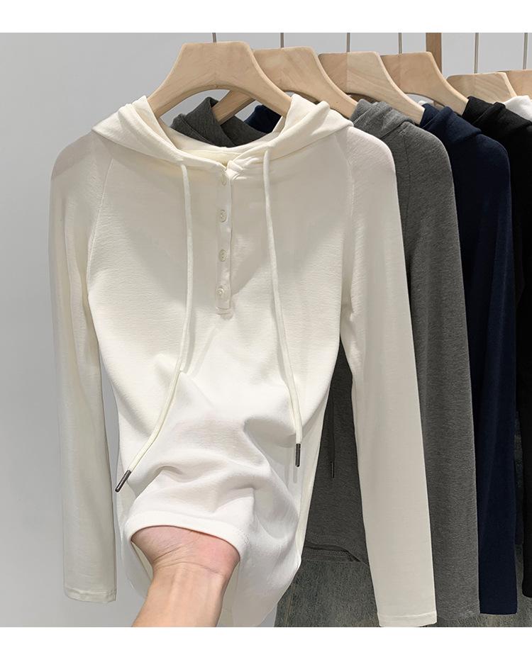 Stylish Slim-Fit Grey Half-Zip Hoodie for Women - 2025 Autumn/Winter Collection