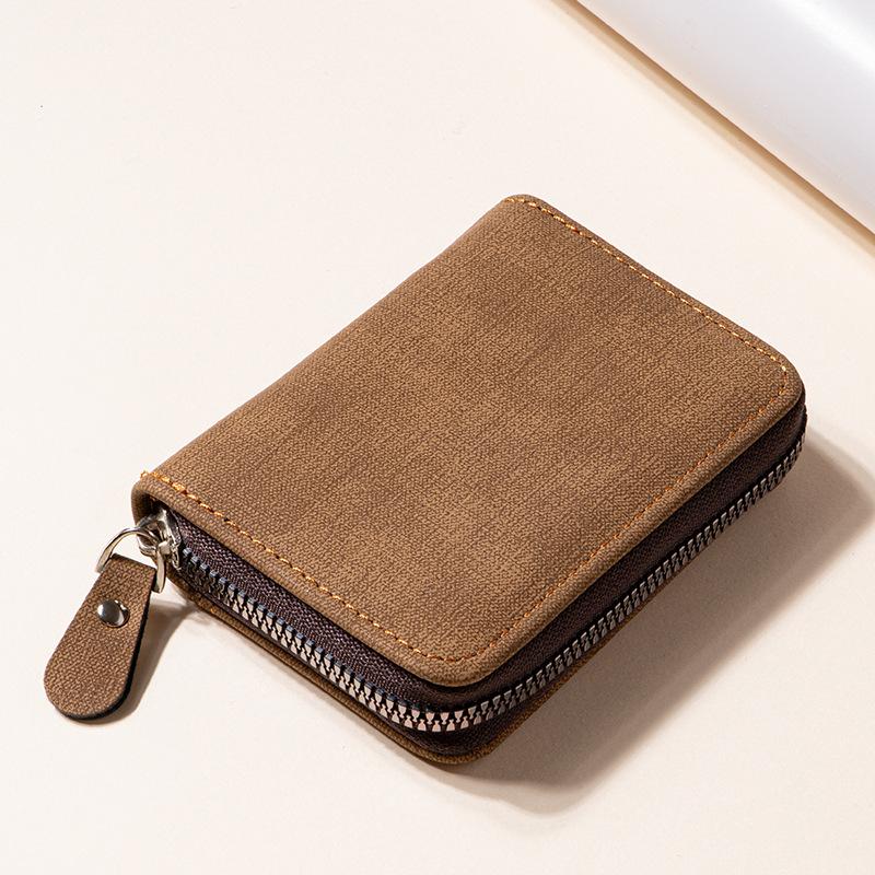 Anti-theft card bag leather wallet change bag male and female multi-card zipper bag