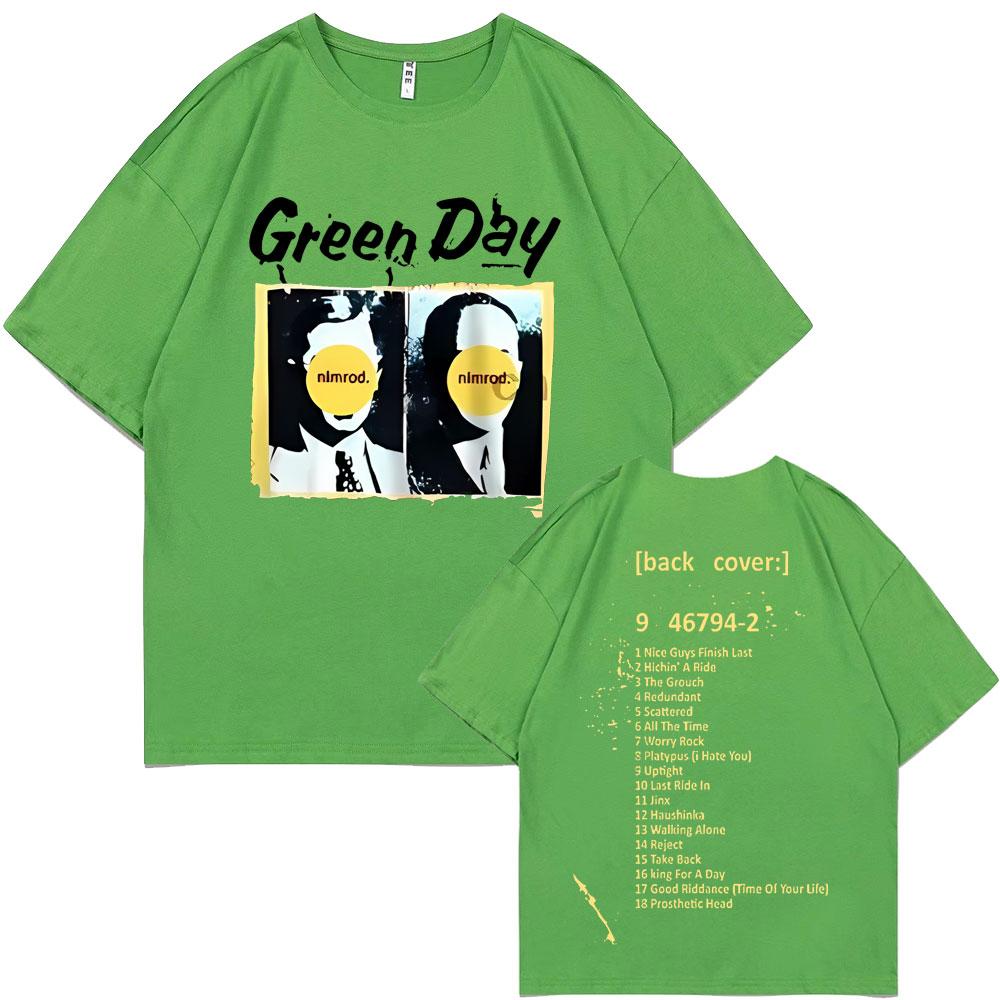 

Редкая панк-группа Green Day Nimrod Футболки с задней обложкой Мужские Женские Винтажные Готические Рок Футболки Оверсайз Мужские Хип-хоп Повседневные Футболки 4XL