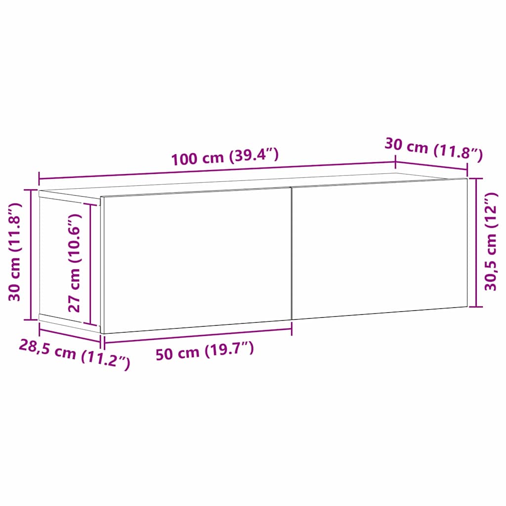 TV Cabinet Set 5 pcs Black Oak Effect Particleboard