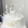 Christmas White Standing Deer Dolls, Plastic Deer Cake Topper, Xmas New Year Cake Decoration Tools, Party Supplies