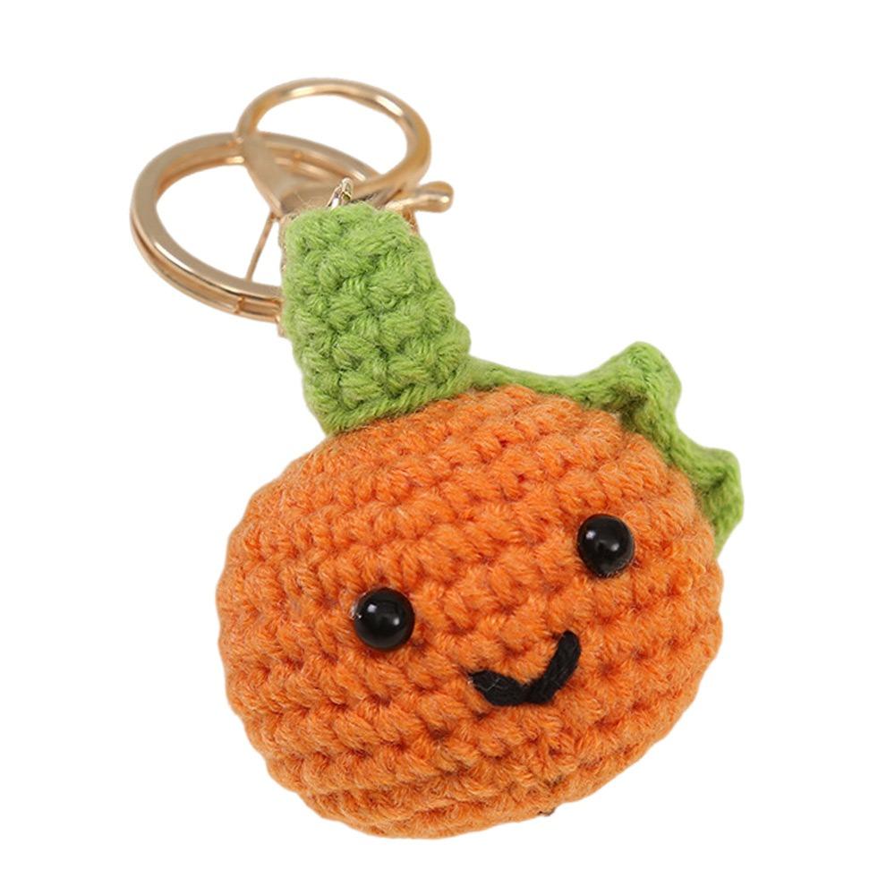 Cartoon Design Crochet Keychain Three-Dimensional Wool Crocheted Handmade Keychain Hand Woven Diy Animal Keychain Women Girls