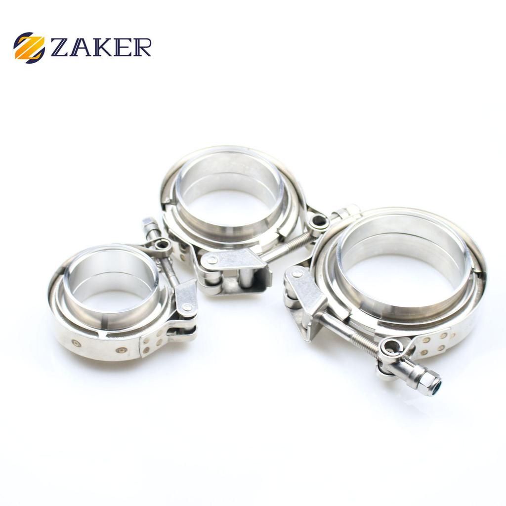 Braçadeira V-Band de Aço Inoxidável 304 com Flange Macho/Fêmea para Tubos de Escape
