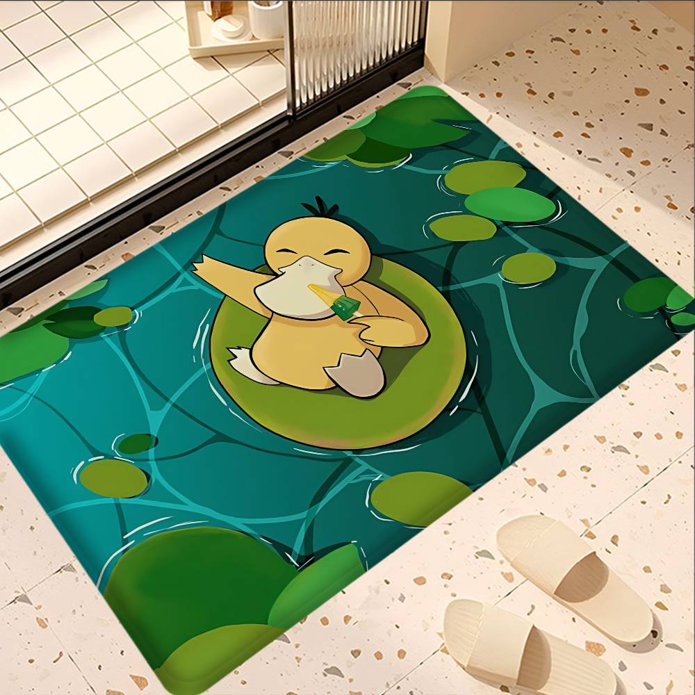 Cartoon P-Psyduck Door Mat Washable Non-Slip Living Room Sofa Chairs Area Mat Kitchen Doormat Area Rug