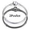 2 Stück/Los Sonderangebot 3mm Silberfarbene Schlangenkette Charm-Armband Für Damen Herren Passend für DIY-Armbänder Schmuck Geschenk