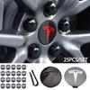 25pcs/set 56mm for Model 3 Y X S Car Wheel Center Hub Caps Tire Lug Nut Protective Cover Screw Cap Modified Decoration