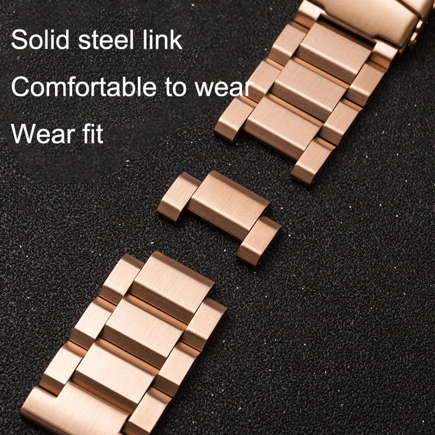 18mm 19mm 20mm 21mm 22mm 23mm 24mm 25mm Stainless Steel Strap Metal Watch Band Link Bracelet Watchband Black Silver Rose Gold