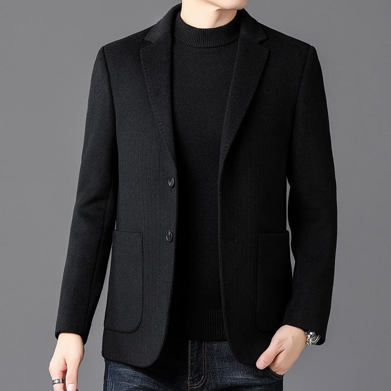 Autumn and Winter New Woolen Suit Men's Short Casual Thickened Warm Jacket