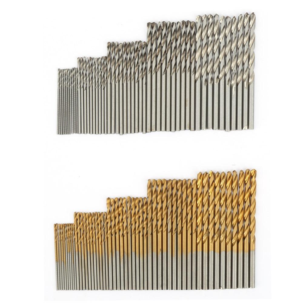 100pcs White Titanium Coated Drill Bits Titanium Coated HSS Twist Drill Bits Metal Drilling