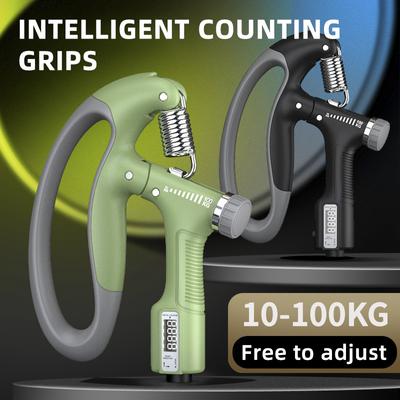 Empuñadura de conteo inteligente, ajuste de 10-100KG, alicates de fortalecimiento de potencia para ejercicio, pellizco de resorte para dedo, entrenamiento expansor de muñeca