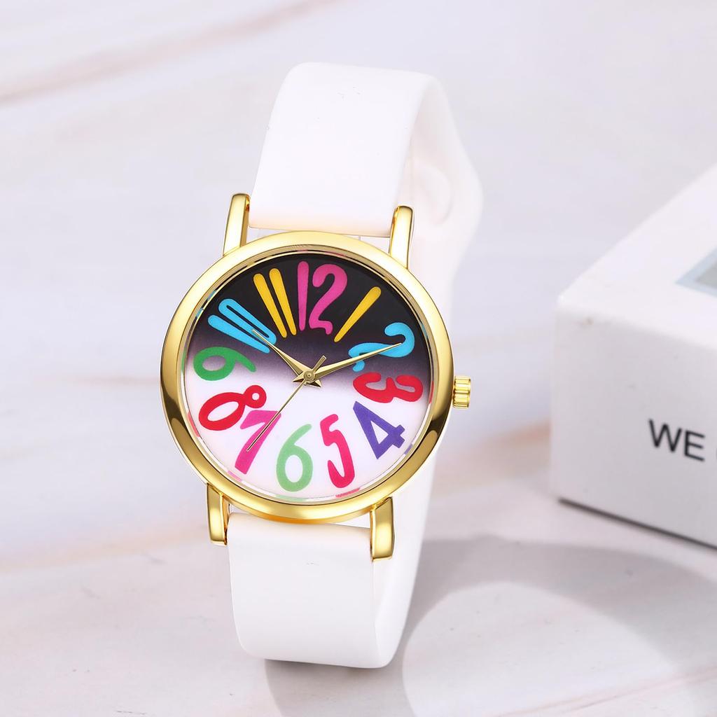 Silicone Adjustable Arabic Large Analog Quartz Business Use Perfect for or As a Gift for Her Women's Watch, Waterproof, Color Length, Numerals,