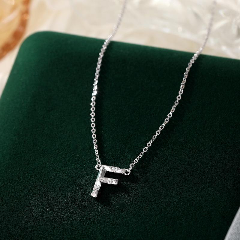 Banyan Tree S925 Silber Halskette mit englischen Buchstaben und Diamanten – Elegante und vielseitige Schlüsselbeinkette für Damen