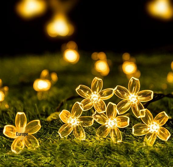 Frosted Bubble Ball, Star, and Cherry Blossom String Lights for Outdoor Camping Tent Decor